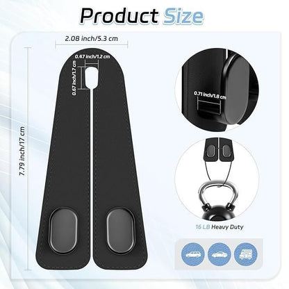 2 in 1 Premium Leather Car Metal Hooks (Pack of 2)